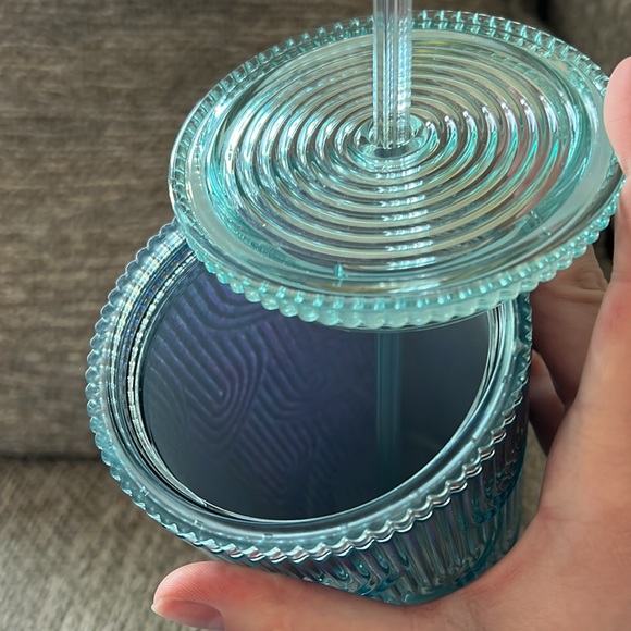 NWT Starbucks 2022 Mermaid Iridescent Tumbler Blue with Straw RARE - Picture 5 of 5